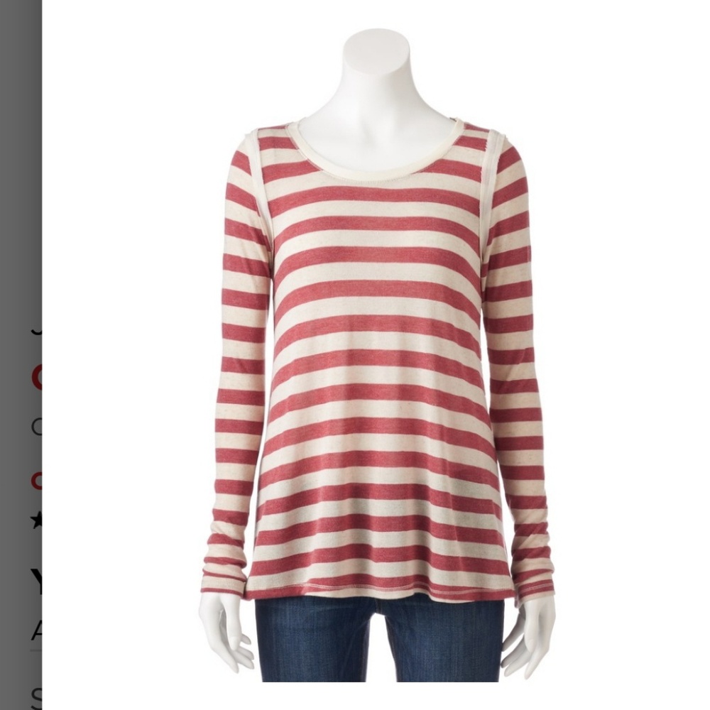 Lace split back tee